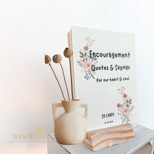 Inspirational Quote Cards with Wooden Stand