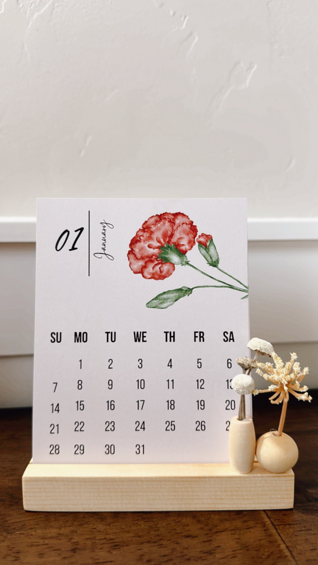 2024 Watercolor Floral Desk Calendar
