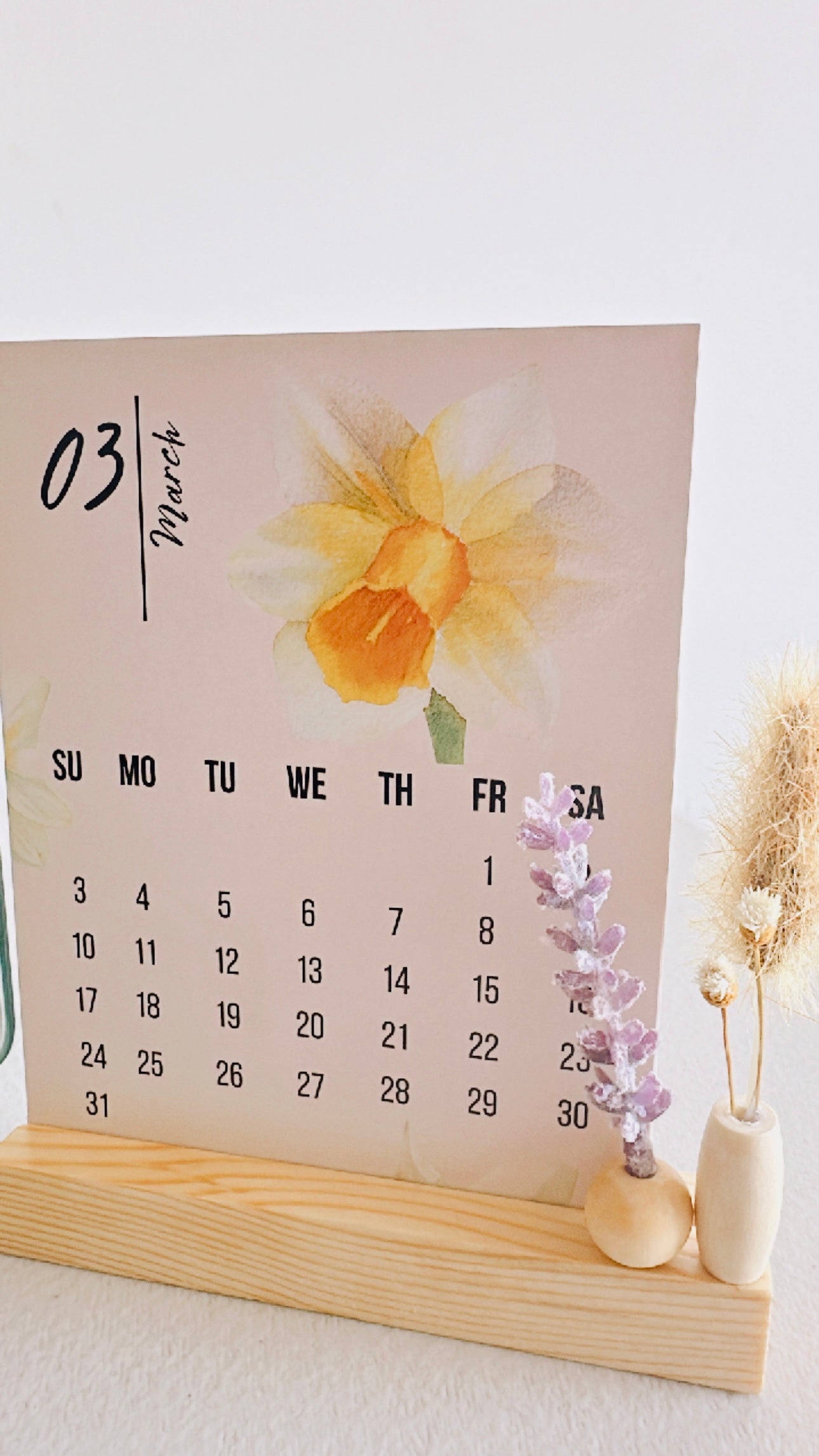 2024 Watercolor Floral Desk Calendar
